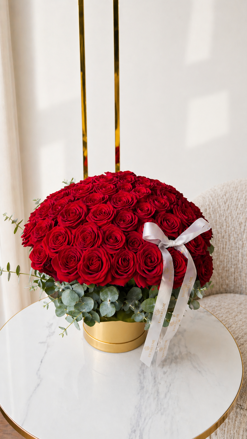 Luxury Red Rose Hatbox
