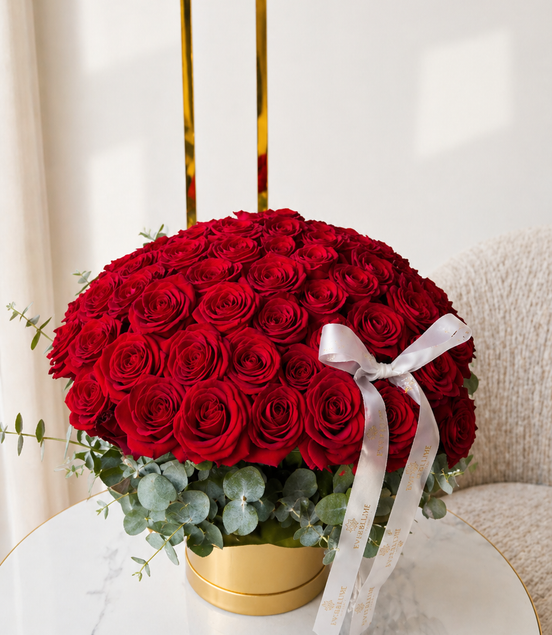 Luxury Red Rose Hatbox