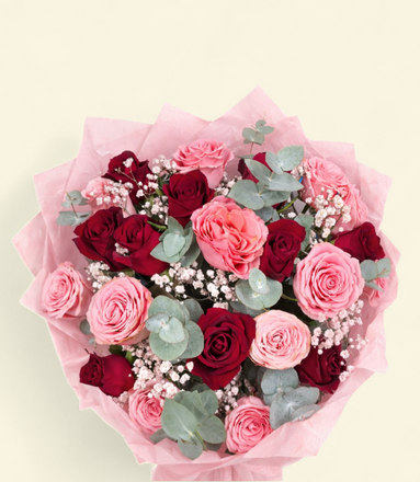 Red & Pink Roses Bouquet
