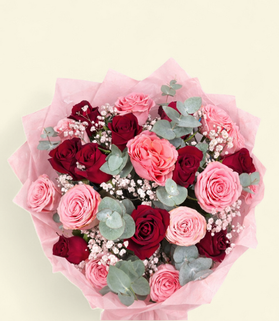 Red & Pink Roses Bouquet
